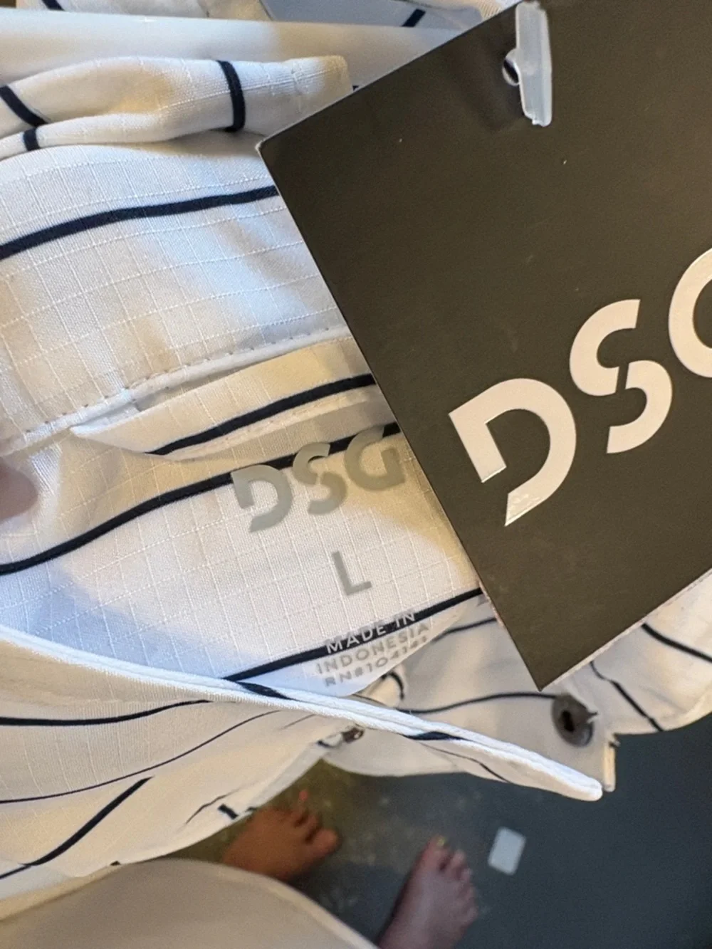 DSG White Jacket with Navy Pinstripes